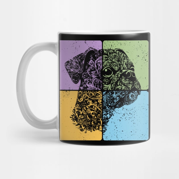 Floral Dog Silhouette Artistic Pet Design by TuncGK